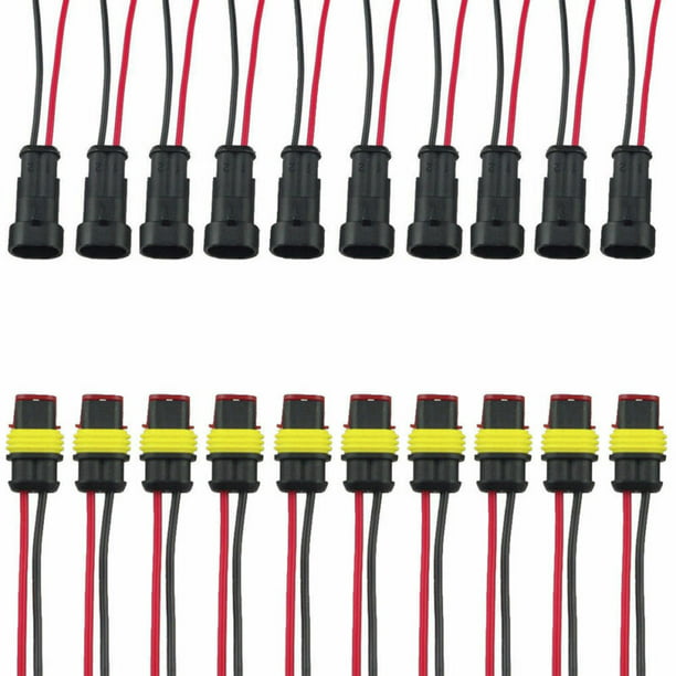 10pcs 2-Pin Way Car Electrical Wire Cable Automotive Connector Plug Waterproof